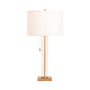 Enly Pull Chain Table Lamp 30’’ White Drum Shade Glass Base CCL-CVABS2004