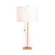 Enly Pull Chain Table Lamp 30’’ White Drum Shade Glass Base CCL-CVABS2004