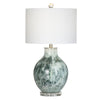Giwy Accent Table Lamp 27’’ White Drum Shade Crystal Gray Base CCL-CVABS2185