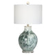 Giwy Accent Table Lamp 27’’ White Drum Shade Crystal Gray Base CCL-CVABS2185