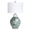 Giwy Accent Table Lamp, 27", White Drum Shade, Crystal Gray Base 