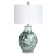 Giwy Accent Table Lamp, 27", White Drum Shade, Crystal Gray Base 