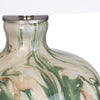 Avy Table Lamp 27’’ White Drum Shade Green and Cream Glass Base CCL-CVABS2189