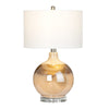 Dano Table Lamp 28’’ White Drum Shade Glass Blush and Gold Base