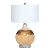 Dano Table Lamp, 28", White Drum Shade, Glass Blush and Gold Base