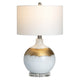 Dano Table Lamp 28’’ White Drum Shade Glass White and Gold Base