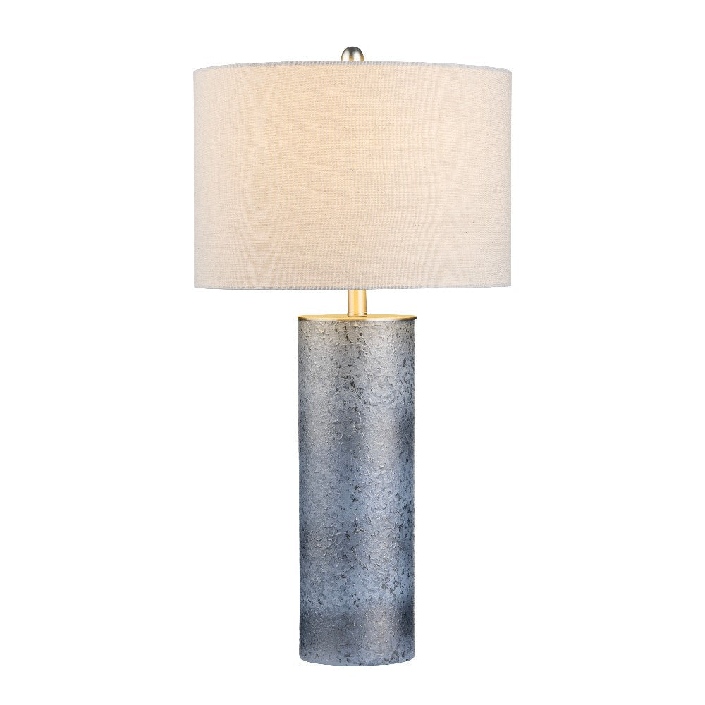 Katy Accent Table Lamp Set of 2 31 Inch Oatmeal Linen Shade Blue Glass Base CCL-CVABS2222