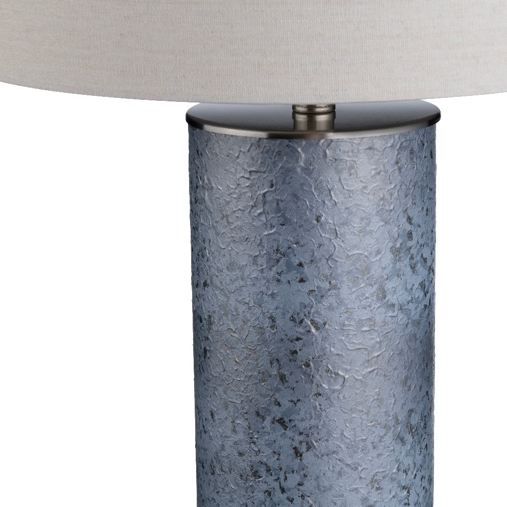 Katy Accent Table Lamp Set of 2 31 Inch Oatmeal Linen Shade Blue Glass Base CCL-CVABS2222