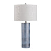 Katy Accent Table Lamp, 31", Oatmeal Linen Shade, Blue Glass Base