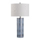 Katy Accent Table Lamp, 31", Oatmeal Linen Shade, Blue Glass Base