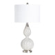 Mony Accent Table Lamp, 30", White Linen Shade, Fluted Gourd Base
