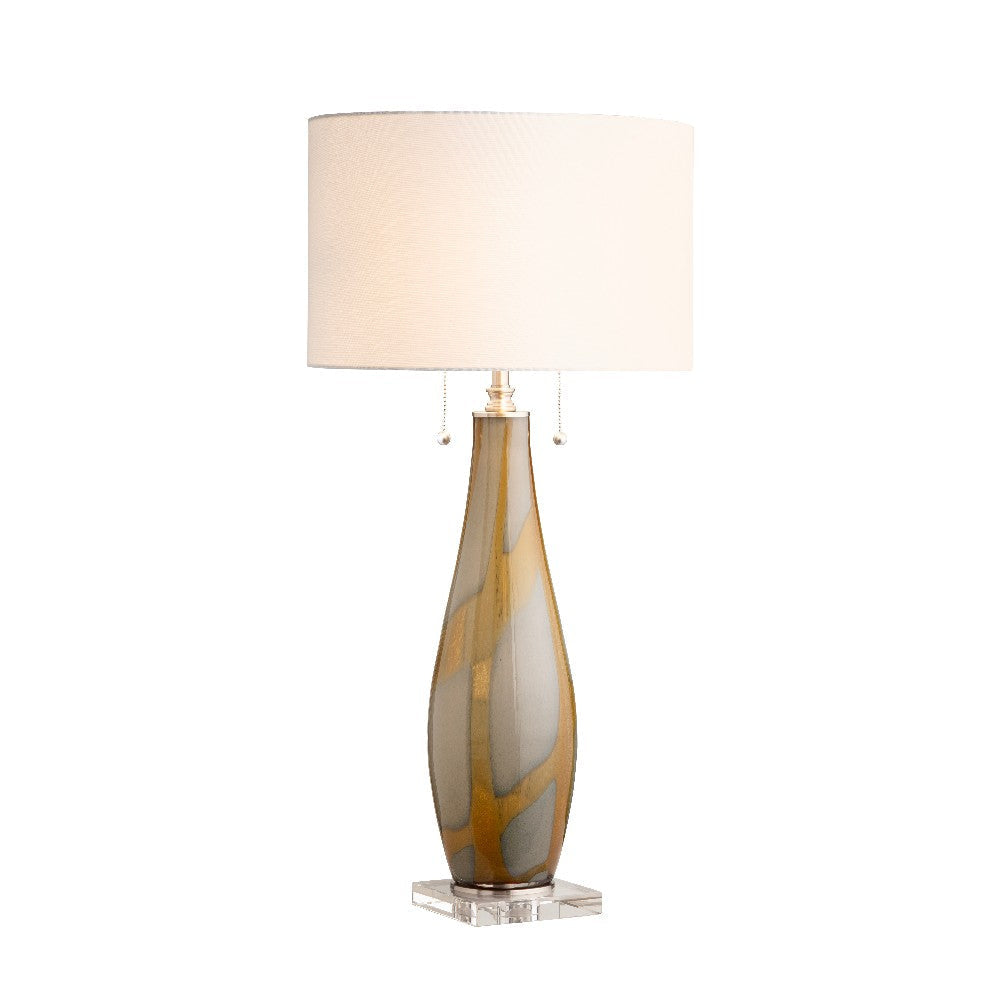 Reny Table Lamp Set of 2 | 34’’ | Twin Pull Chain | White Shade | Glass CCL-CVABS2376