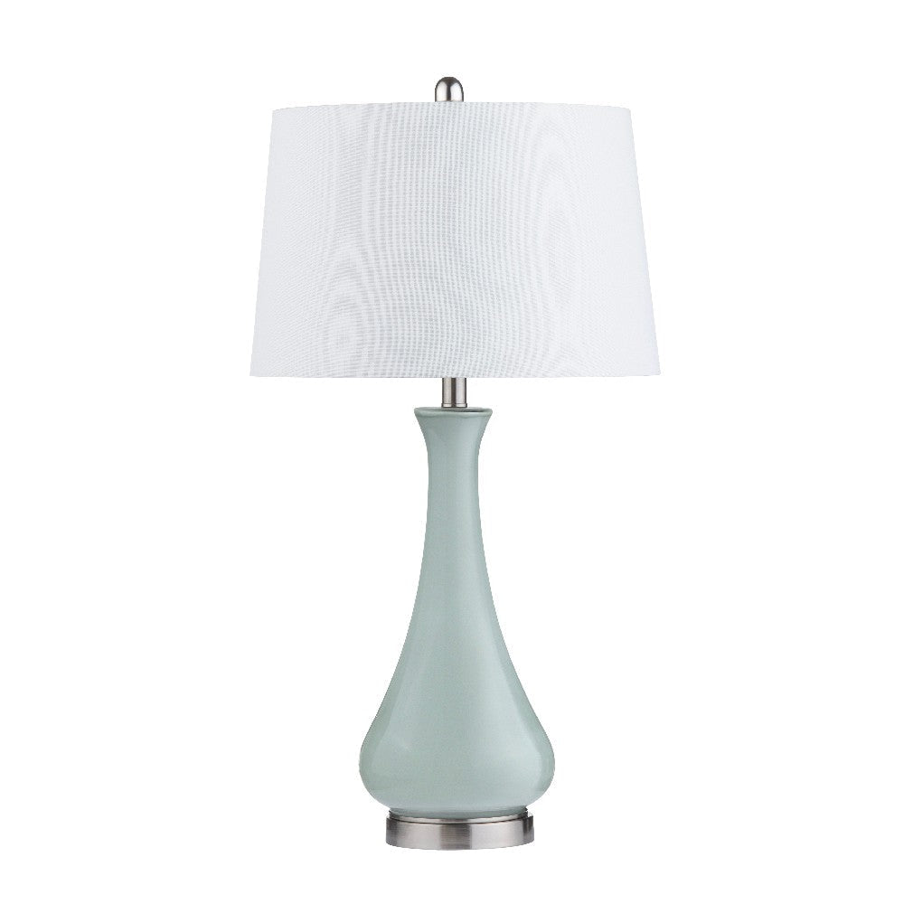 Gili Table Lamp Set of 2 | 30" | White Shade | Glass Handfinish Base