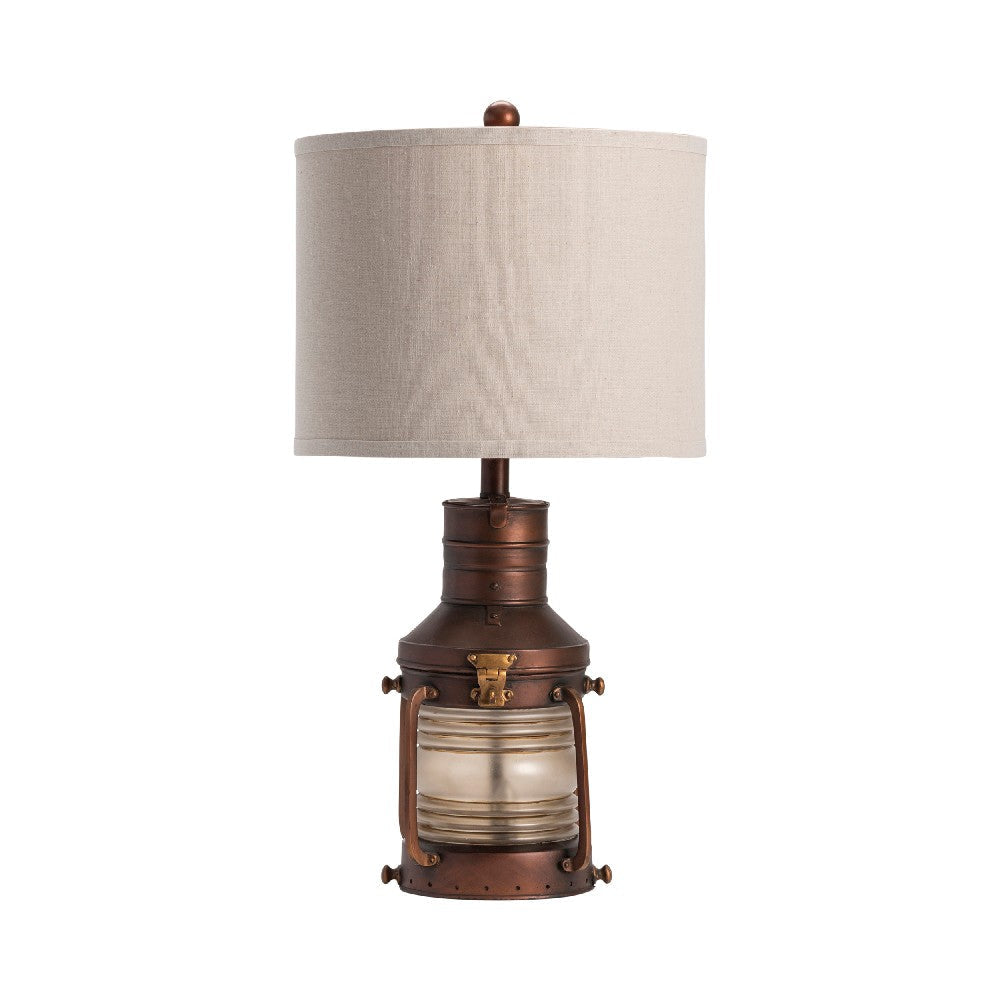 Lany Accent Table Lamp | 27’’ | Oatmeal Shade | Bronze Lantern Base CCL-CVABS964