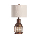 Lany Accent Table Lamp | 27" | Oatmeal Shade | Bronze Lantern Base