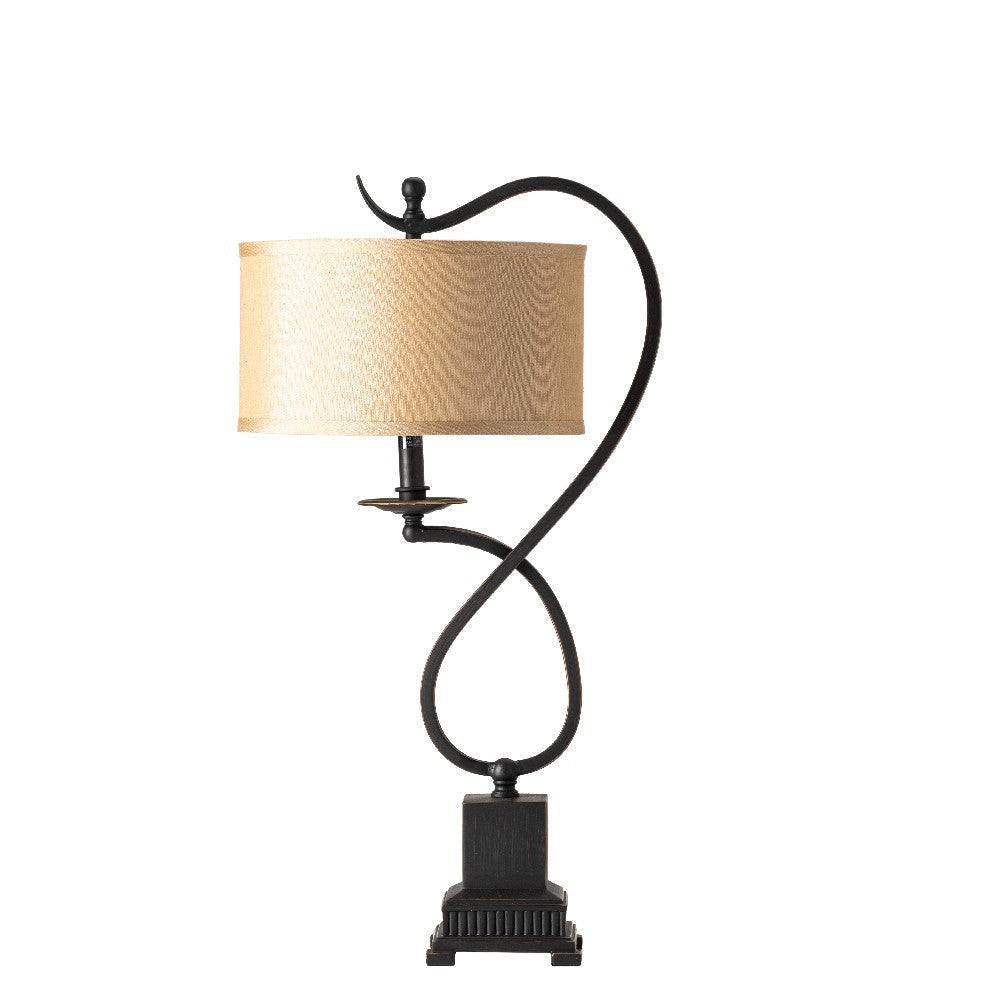 Iny Table Lamp Set of 2 | 27" | Beige Linen | Vintage Bronze Steel