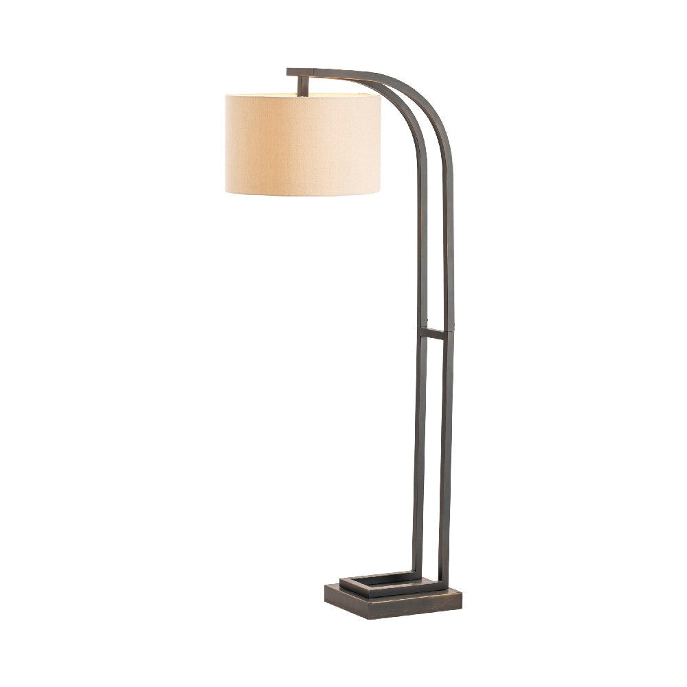 Levi Floor Lamp | 64’’ | Tan Brown Linen Shade | Bronze Black Base CCL-CVAER1053