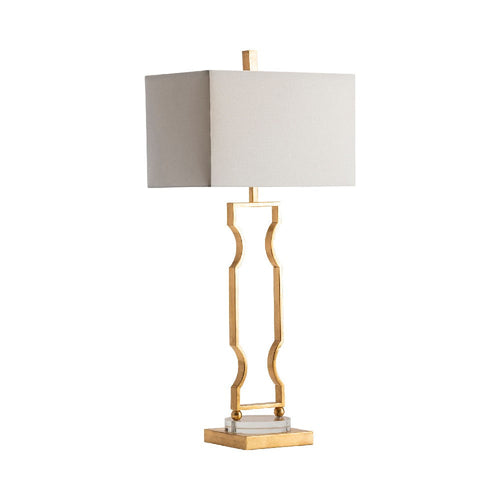 Cary Table Lamp Set of 2 | 35" | White Linen Shade | Gold Metal Base