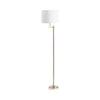 Naz Floor Lamp | 66" | White Drum Shade | Pull Chain Gold Frame