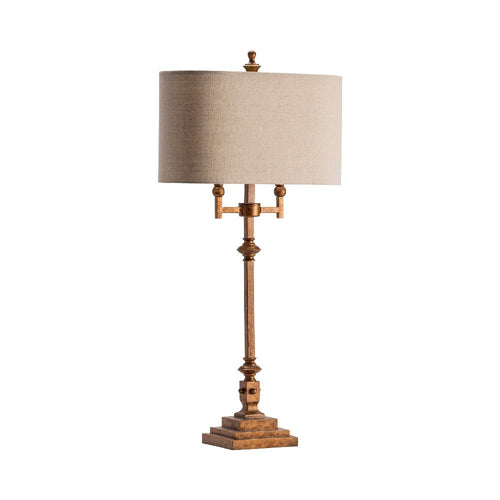 Heny Table Lamp Set of 2 | 37" | Oatmeal Linen Shade | Antique Gold