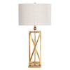 Ria Table Lamp Set of 2 | 35" | Oatmeal Linen Shade | Gold Metal Base