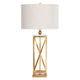 Ria Table Lamp Set of 2 | 35" | Oatmeal Linen Shade | Gold Metal Base