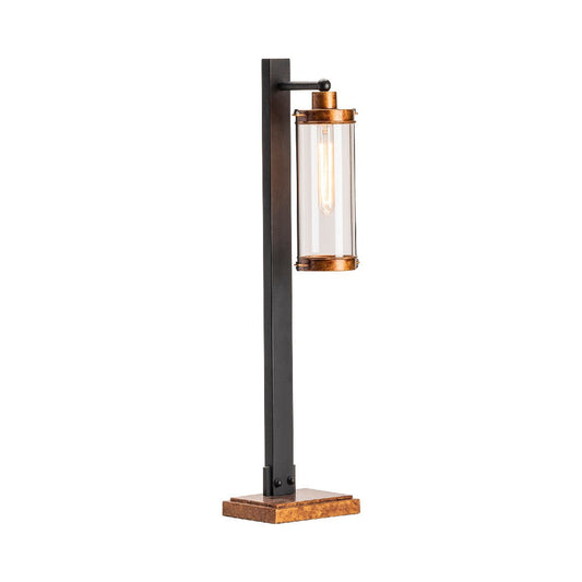 Rogg Table Lamp Set of 2 | 32" Glass Lantern | Black Gold Metal Base