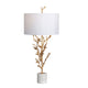 Table Lamp | White Silk Shade | 38’’ Gold Metal Branch White Marble CCL-CVAER1623
