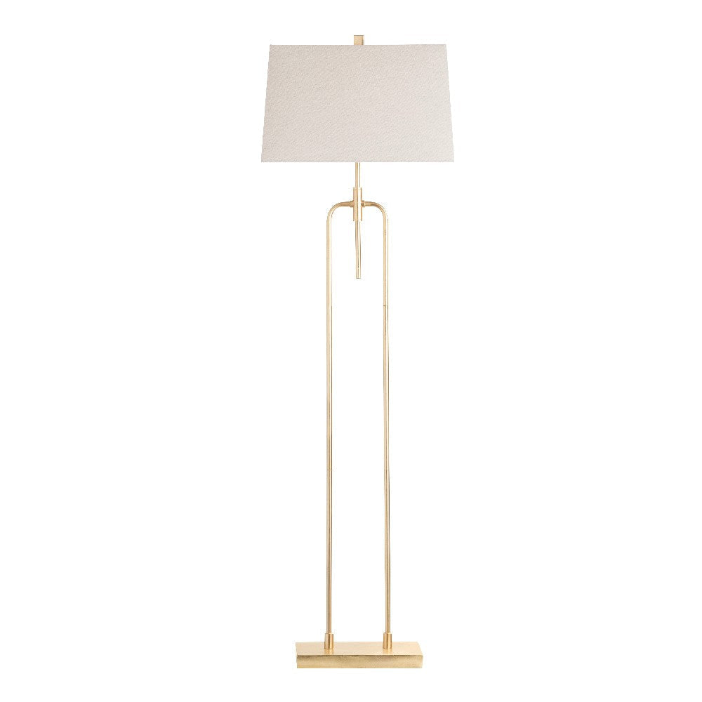 Dera Table Lamp | 65" Minimalist Open Gold Frame | Cream Linen Shade