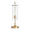 Modern Table Lamp w Rippled Glass Shade | 24" Gold Metal Frame