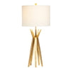 Table Lamp | Tan Linen Shade | 36’’ Greek Style Angled Gold Base CCL-CVAER1851