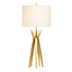 Table Lamp | Tan Linen Shade | 36’’ Greek Style Angled Gold Base CCL-CVAER1851