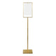 Floor Lamp | White Linen Hardback Shade | 61" Minimalist Gold Metal