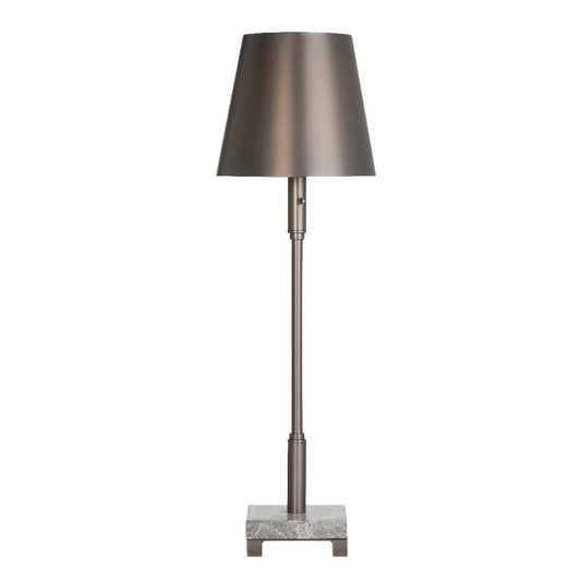 Modern Table Lamp Set of 2 | 33" Gray Metal Base and Drum Shade