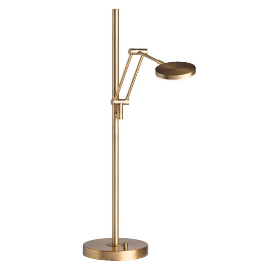 Table Lamp with LED Light and Brass Accents | 39" Gold Metal