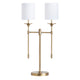 Pera Table Lamp Set of 2 | Brass Base | Twin White Linen Shades 32"