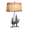 Table Lamp Set of 2 | Laser Cut Stag Pine I Tan Faux Leather Shade 32’’ CCL-CVAER1924