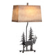 Table Lamp Set of 2 | Laser Cut Stag Pine I Tan Faux Leather Shade 32’’ CCL-CVAER1924