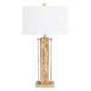 Table Lamp Set of 2 | White Linen Shade | 32" Classic Gold Frame