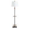 Buffy Floor Lamp w White Linen Shade | 64" Matte Black Metal Pole