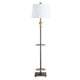 Buffy Floor Lamp w White Linen Shade | 64" Matte Black Metal Pole