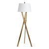 Moa Floor Lamp | Tan Linen Shade | 63" Stained Gold Tripod Base