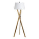 Moa Floor Lamp | Tan Linen Shade | 63" Stained Gold Tripod Base