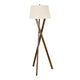 Moa Floor Lamp | Tan Linen Shade | 64" Stained Brown Tripod Base