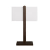 Table Lamp | White Rectangular Linen Shade and Bronze Metal Posts