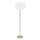 Soa Floor Lamp | White Shade | Chrome Bamboo Body n Crystal Base 67"