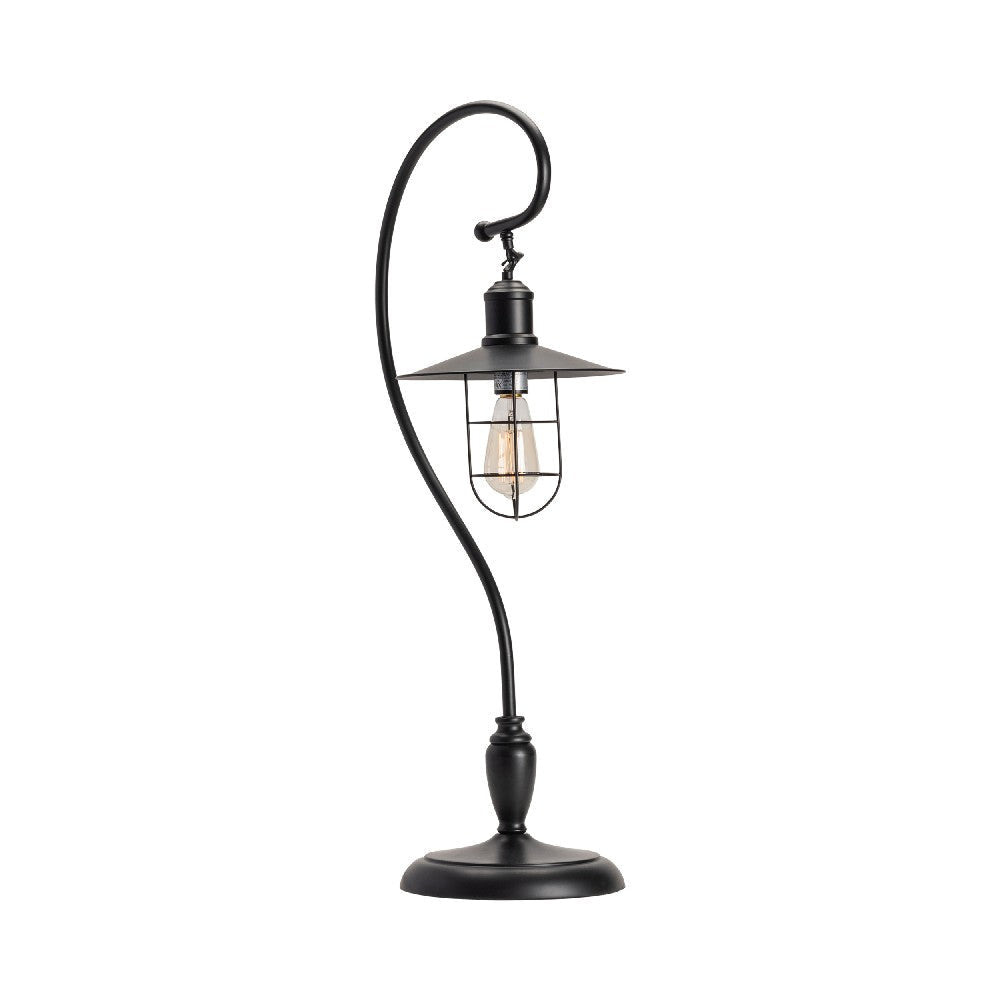 Fera Table Lamp Set of 2 | 35" Lantern Curved Black Metal Stand