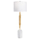 Table Lamp Set of 2 | White Linen Shade | 40" Gold Body | Marble Base