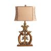 Ria 2pc Table Lamp Set | 33’’ | Tan Brown Shade | Gold Resin Ornate Base CCL-CVANP747