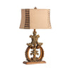 Ria 2pc Table Lamp Set | 33" | Tan Brown Shade | Gold Resin Ornate Base